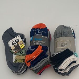 Star Wars Boys' Low Cut Socks & Gray, Blue, and Orange Pack 25 pairs size 7-3